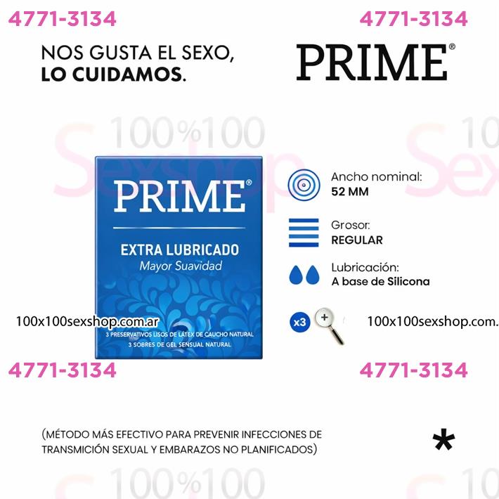 Cód: CA FP EXTRAL - Preservativos Prime Extra Lubricados - $ 6000